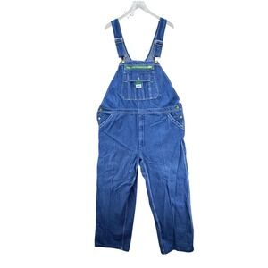 Liberty Overalls Mens 44x30 Denim Blue Carpenter Bib Overall Workwear Farm Ranch